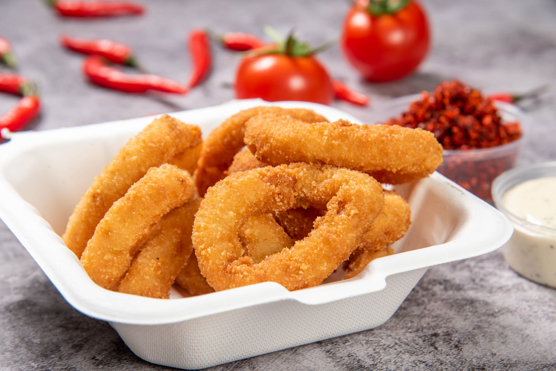 Kids Onion Rings 5 Pcs and Chips